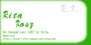 rita kosz business card